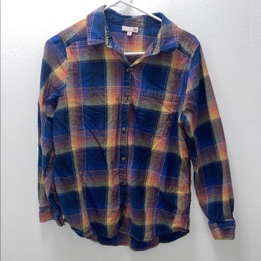 Colorful Plaid Button-Up Shirt